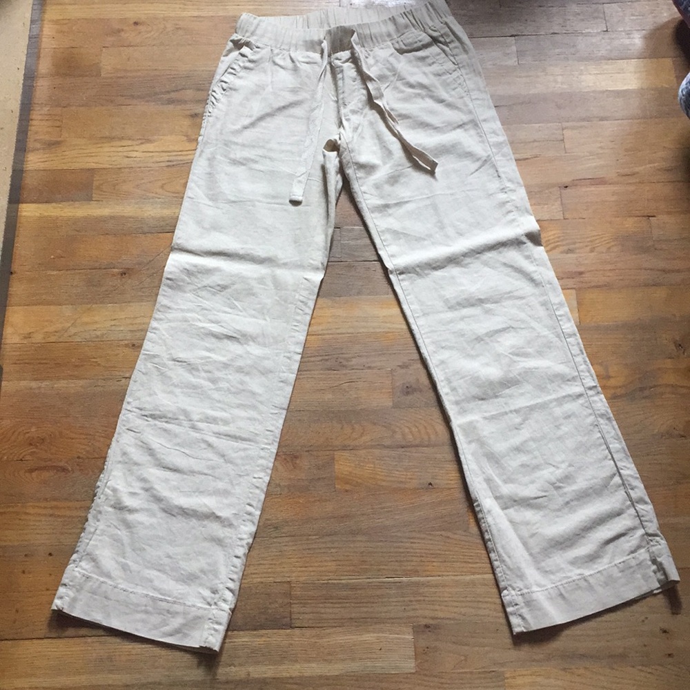 Beige Linen Pants